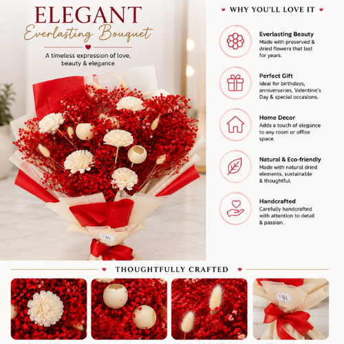Romance Rubis – Preserved Flower Bouquet