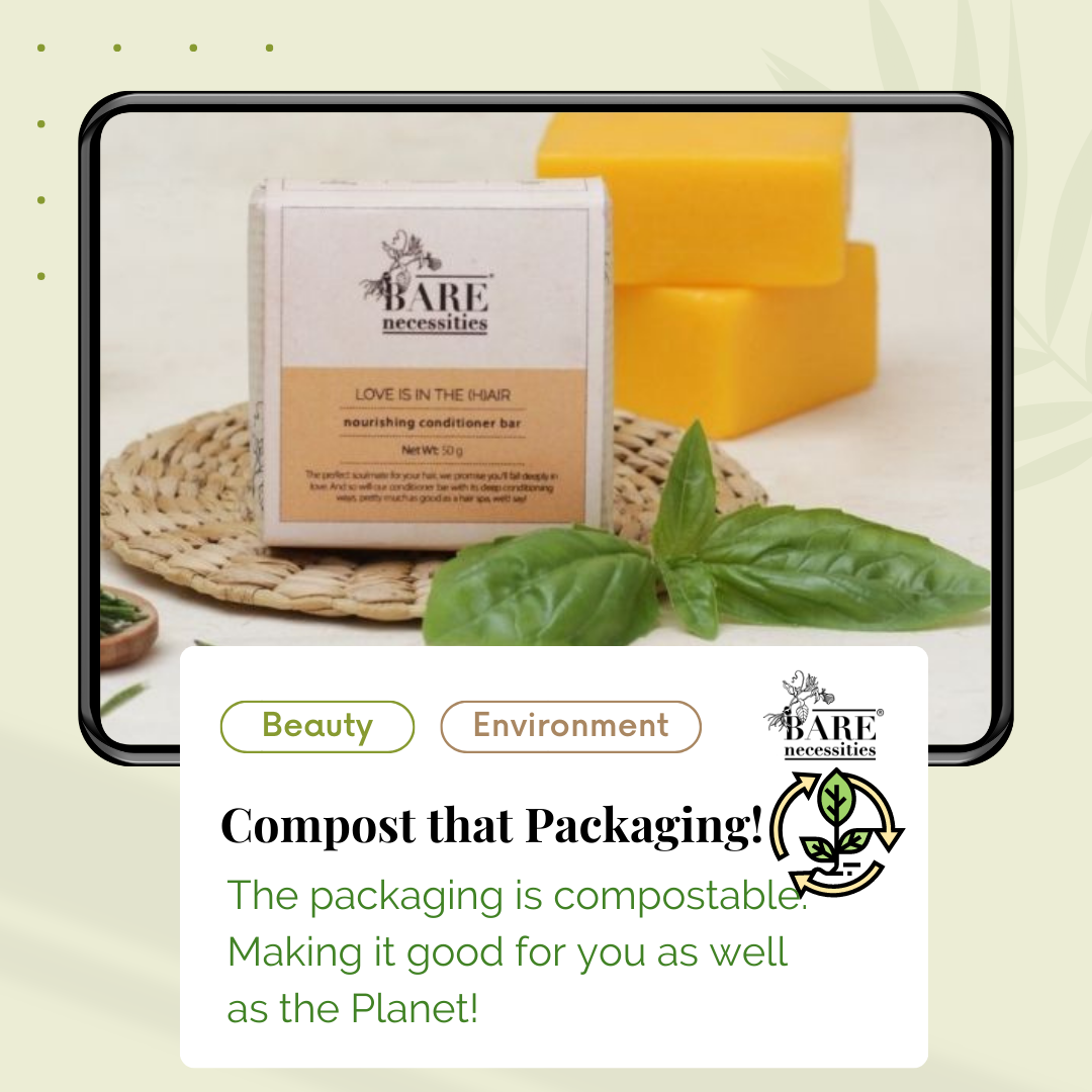 Bare Necessities Anti-frizz conditioner bar for dry damaged hair | vegan, PETA certified - 50g