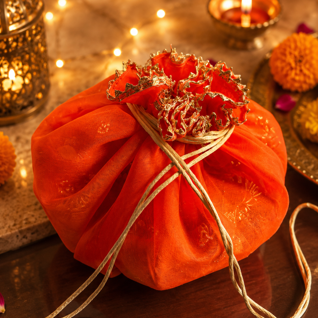 Kesar Utsav Orange Potli & Toran Set | Festive Diwali Décor