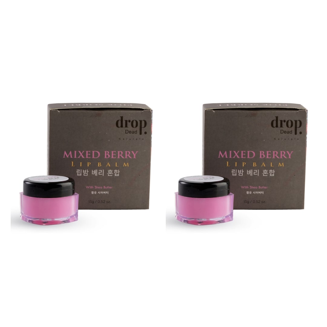 DropDead Naturals Mixed Berry Lip Balm | Shea Butter | Pack of 2, 15 g