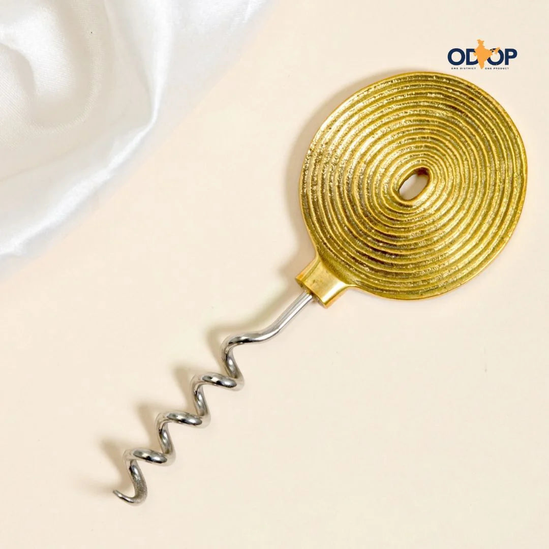 Pravaah Ekaantrik Brass Wine Opener | Made in Solid Brass