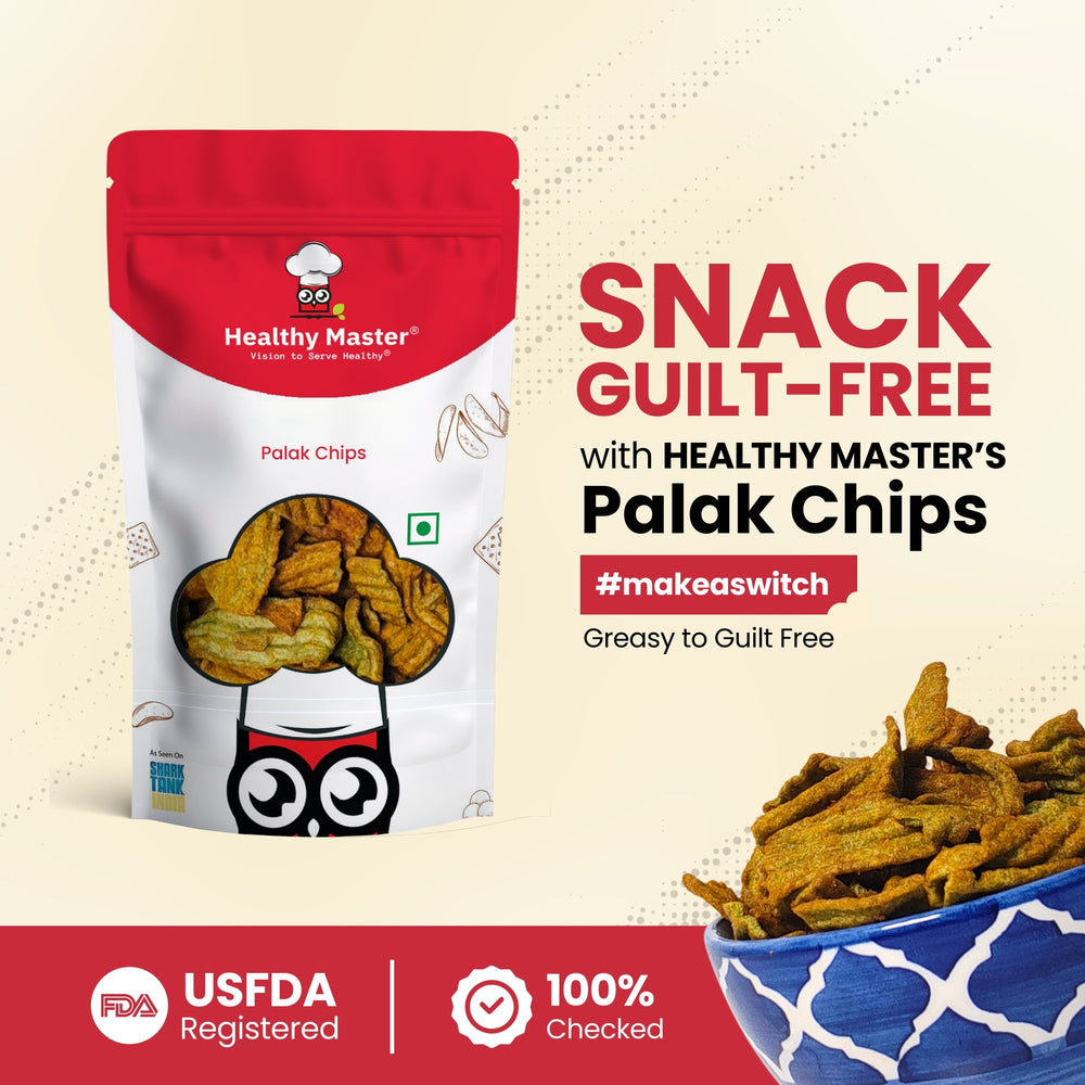 Healthy Master Palak Chips - Light and Crispy (Spice Magic) | Jain Friendly | Spinach Chips
