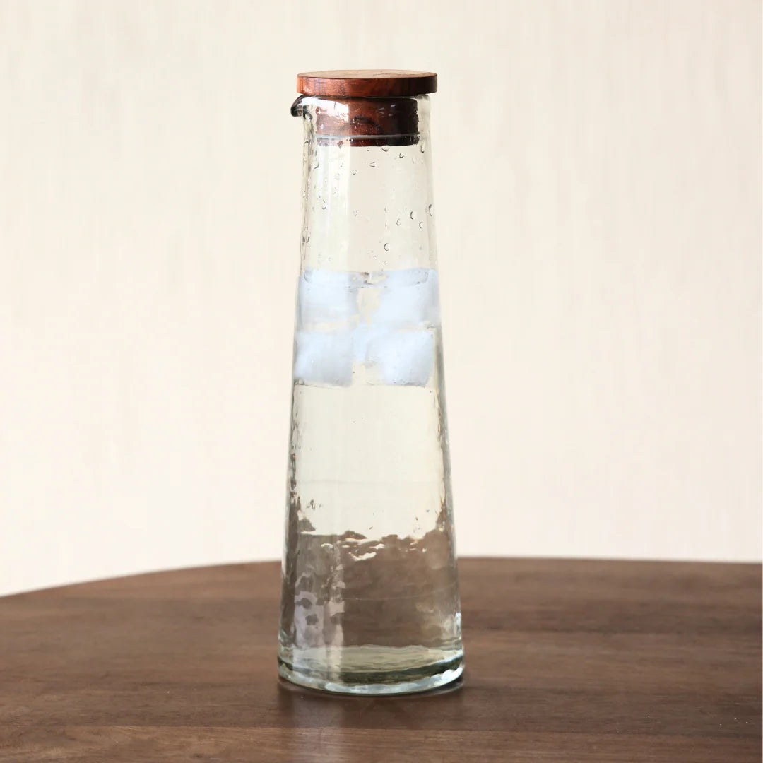 Muun Home Hammered Glass Carafe