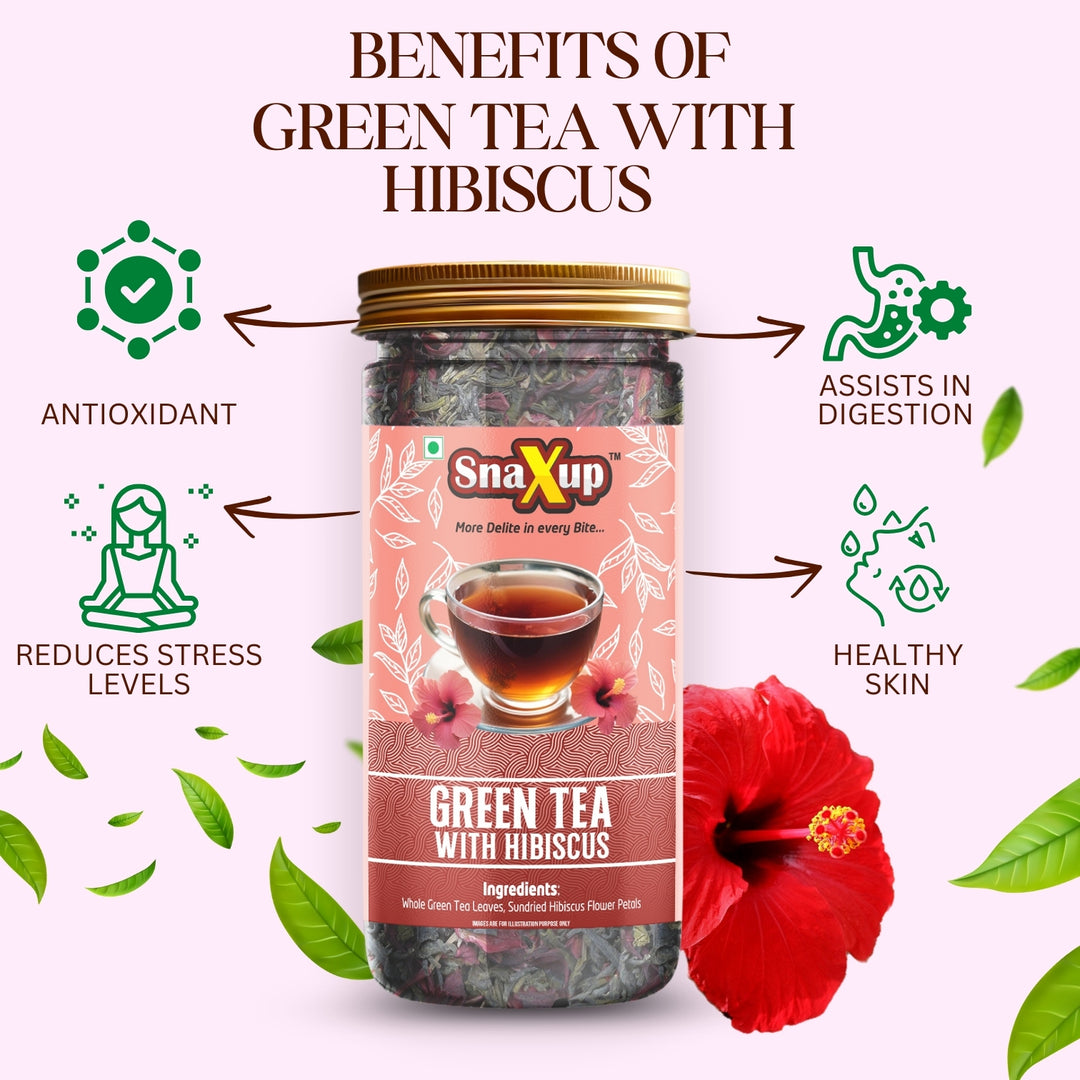 Snaxup Green Tea With Hibiscus Tea
