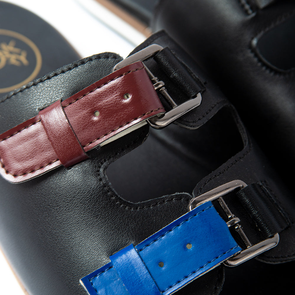 Monkstory Drift Slide Sandals - Classic Burgundy/Blue