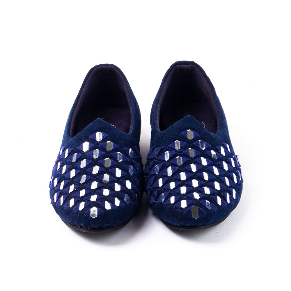 Monkstory Mirror Mojari - Royal Blue