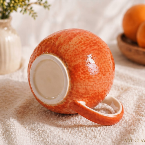 Eclat Citrouille – Pumpkin Ceramic Mug with Lid