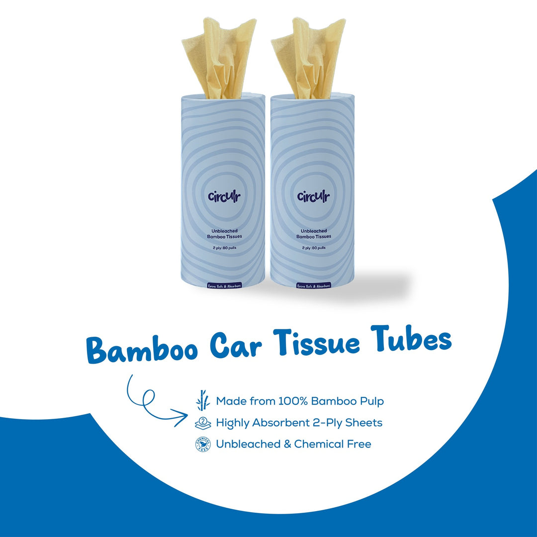 Bamboo Tissue Tube Blue (Pack of 10)