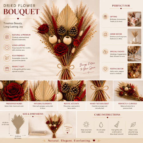 Rouge Dore – Luxury Dried Flower Vase Filler
