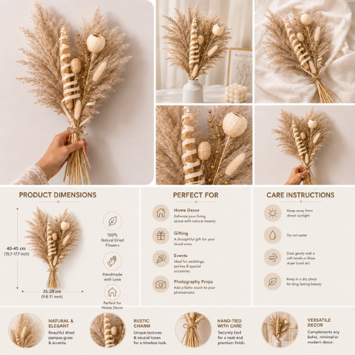 Sable Doux – Beige Pampas Vase Filler.