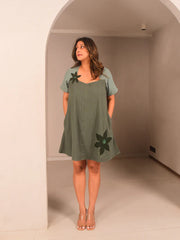 WhySoBlue Noa Applique Short Dress