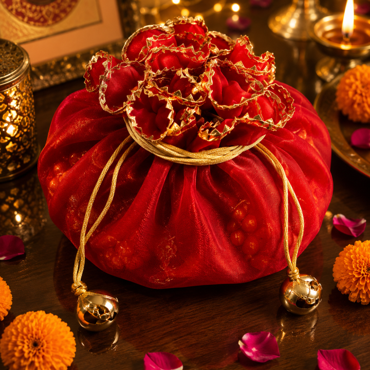 Laal Utsav Red Potli & Toran Set – Traditional Diwali Door Décor