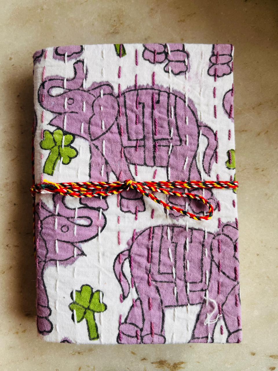 Set of 2 Handcrafted Fabric Diary | 15 × 10 cm | Peekaboo | Softbound with Strings