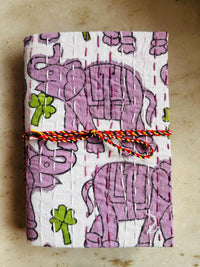 Set of 2 Handcrafted Fabric Diary | 15 × 10 cm | Peekaboo | Softbound with Strings