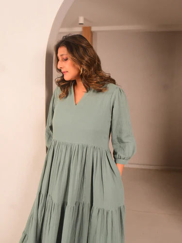 WhySoBlue Noa Tiered Dress