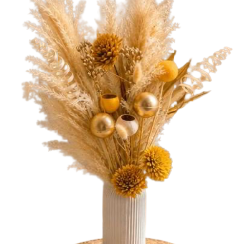 Prairie Doree – Pampas and Yellow Dried Flower Arrangement