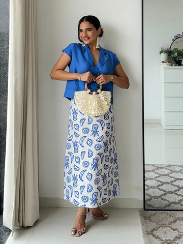 BLUE LAGOON - PRINTED LINEN CO-ORD SET