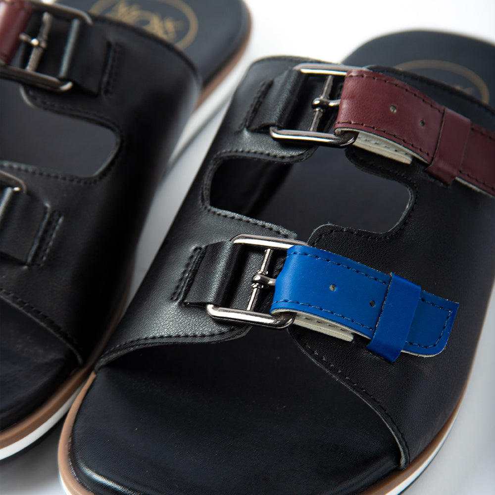 Monkstory Drift Slide Sandals - Classic Burgundy/Blue