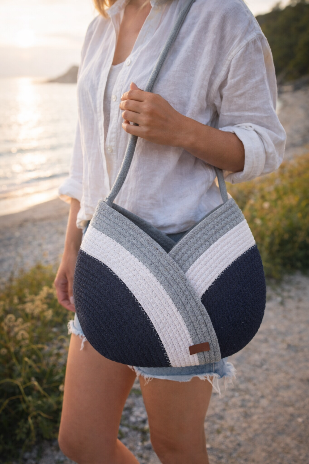 Onearth Cotton Rope Handmade Knot Bag