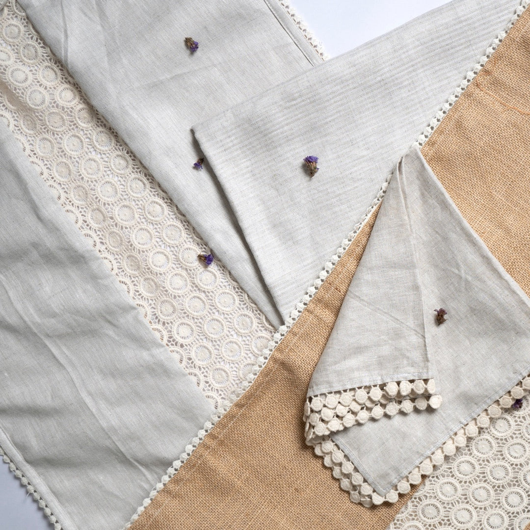 Pravaah The Bhūmi set - 100% hemp table linen set