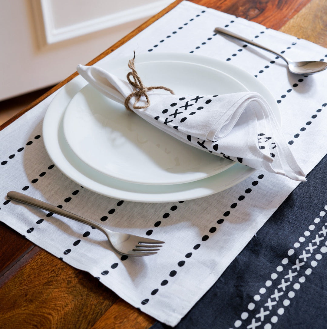 Pravaah Himadri placemats | set of 2/4/6 | pure hemp | 2 prints