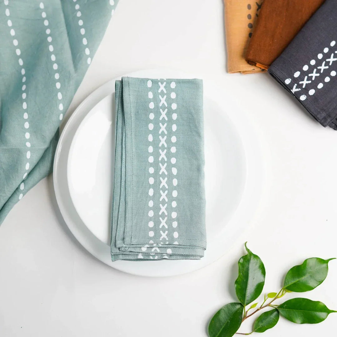 Pravaah Meethu hemp napkins | set of 2/4/6 | block printed