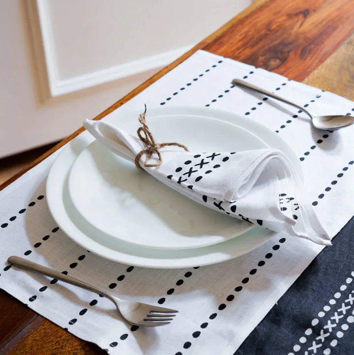 Pravaah Himadri napkins | set of 2/4/6 | white