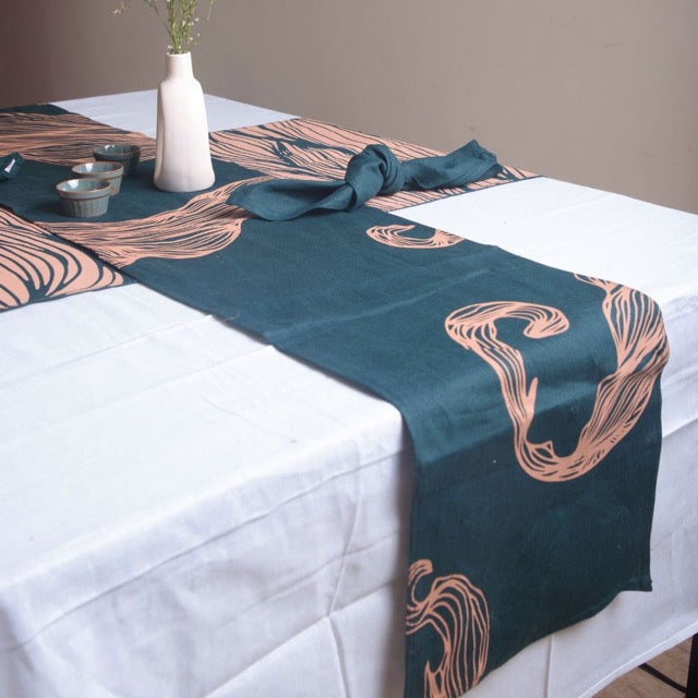 Pravaah Iraja table linen set | pure hemp | table runner, napkins and placemats | sustainable home decor