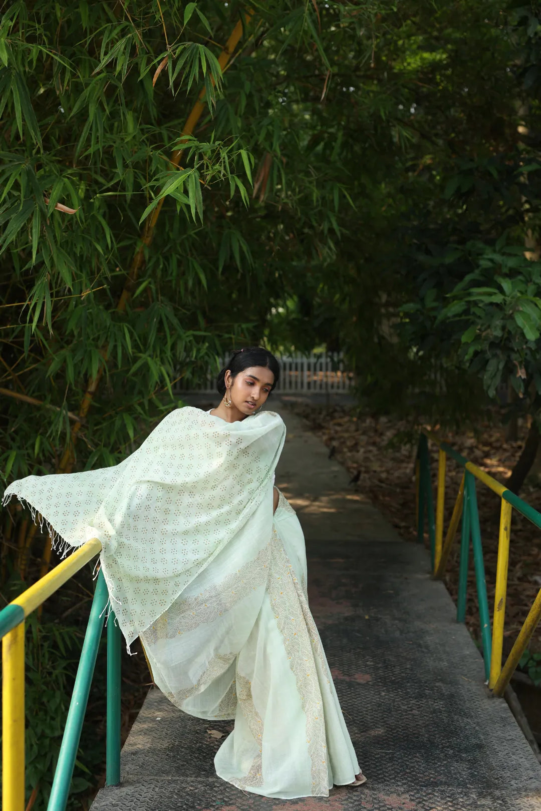 Mystical Meadow Handloom Organic Cotton Saree