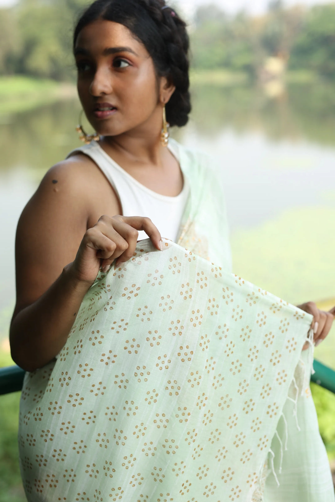 Mystical Meadow Handloom Organic Cotton Saree