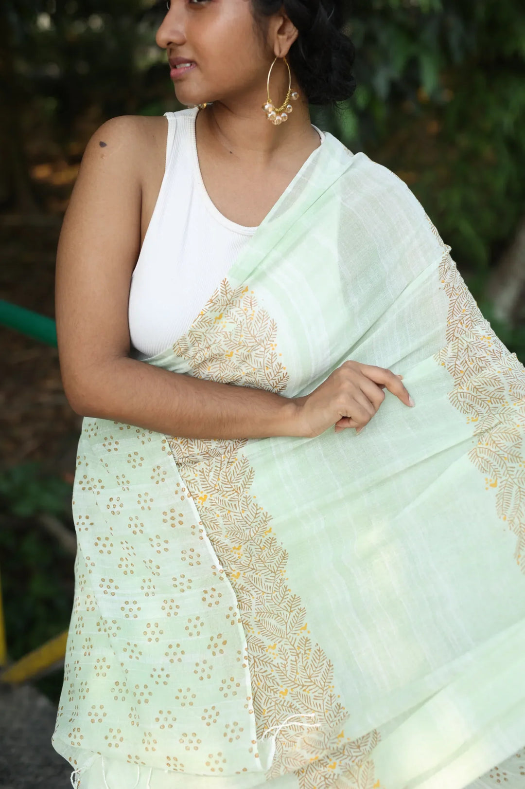Mystical Meadow Handloom Organic Cotton Saree