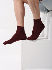 Naturefab Men's Bamboo Ankle Length socks Dark Cherry