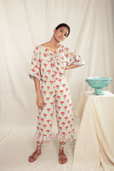 Anushe Pirani Rose Knot Top