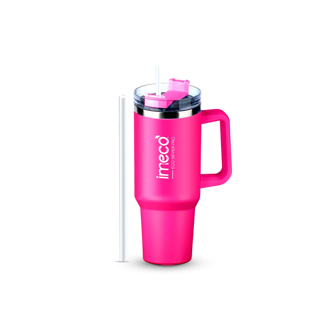 IMECO ECO-SIPPER PRO Insulated Stainless Steel Tumbler - Stylish Cup with Lid & Straw - Leak-Proof & BPA-Free - 1200 ml