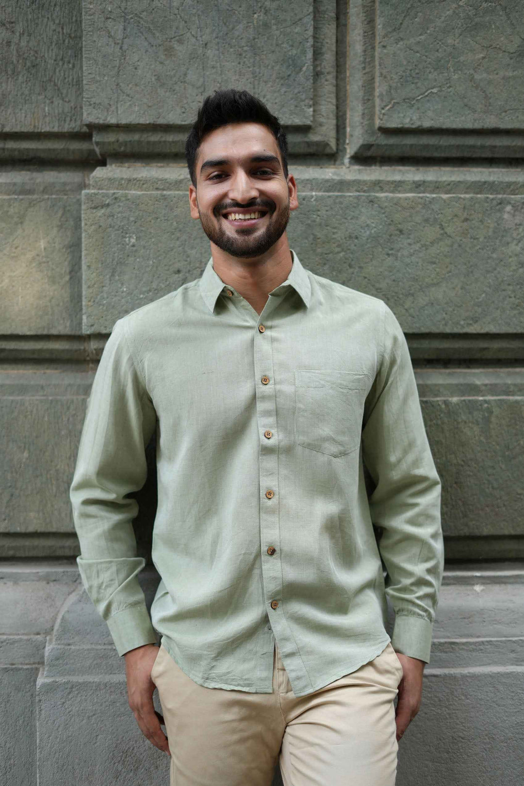 Earthy Route Military Green · Full Sleeve Shirt