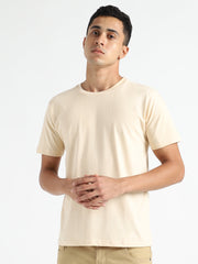 LivBio Men's T-Shirt | Cream Rust | 100% Organic Cotton | Naturally Dyed Fiber | Casual Crew Neck