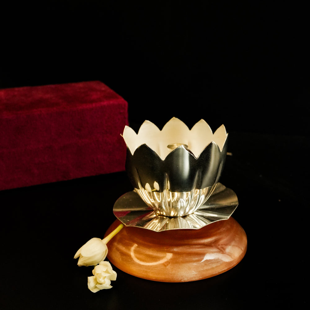 Silver Plated Deepak for Puja | Shanti Deep Diya – ArteCasa