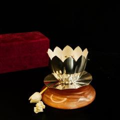 Silver Plated Deepak for Puja | Shanti Deep Diya – ArteCasa