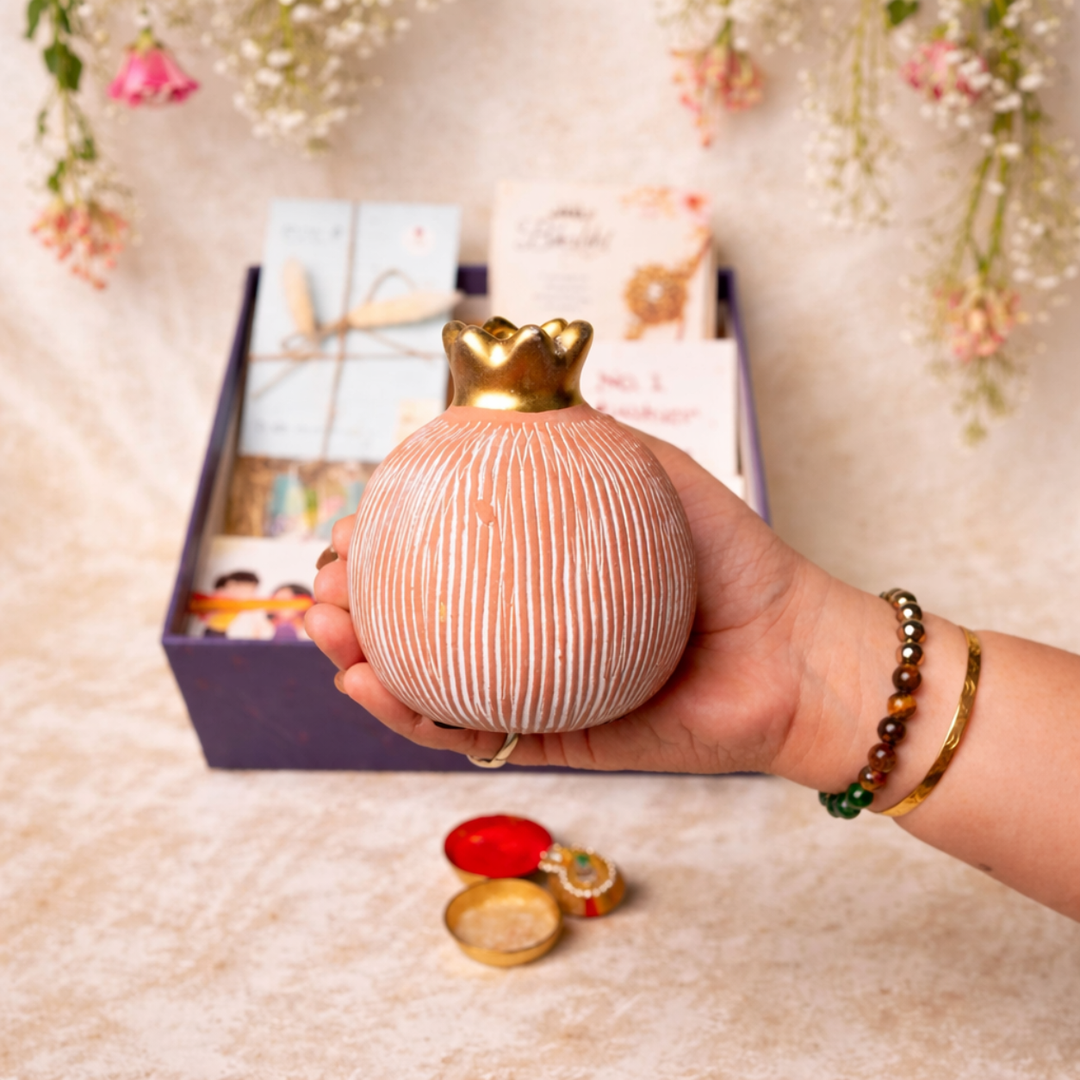 Artecasa Pomegranate Rakhi Gift Hamper | Premium Bhai Bhabhi Raksha Bandhan Gift Hamper