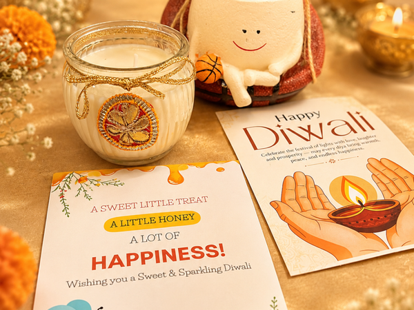 Artecasa Festive Bloom Basket Planter Diwali Gift Set