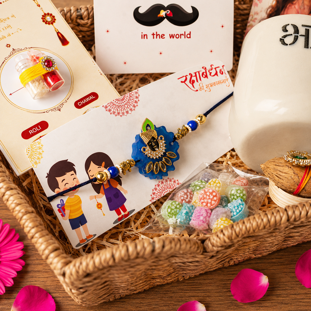 Artecasa Krishna Lover Bhai Rakhi Hamper