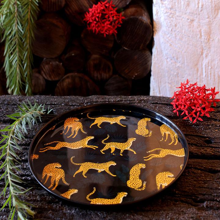 Goomti Wild Elegance - Decal Enamel Tiger Print Tray