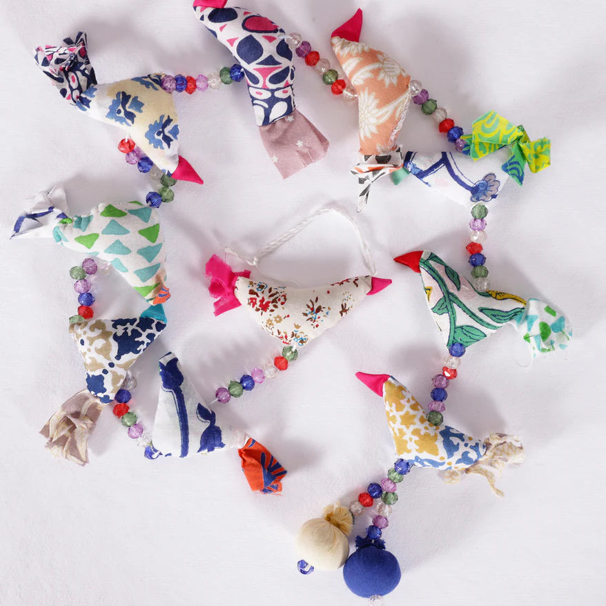 Bird Fabric Dangler - Set of 2