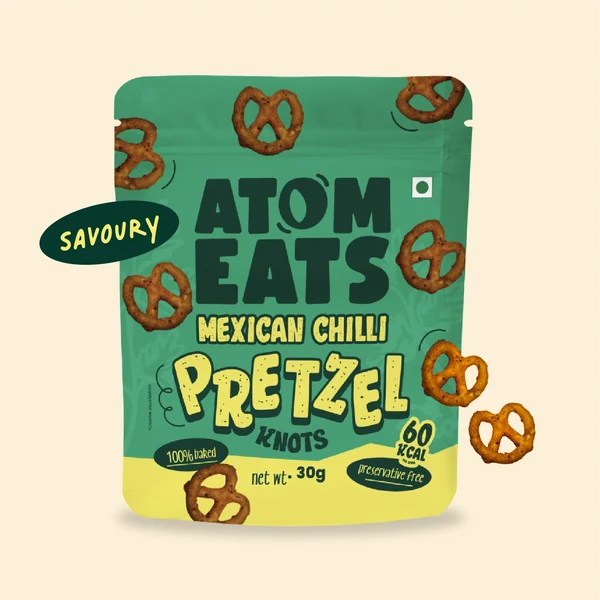 Atom Eats Mexican Chilli Pretzels | Oven-Baked Mini Knots | Pack of 4