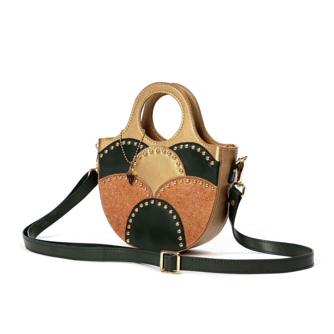 Green Hermitage Savannah Vegan Leather Sling - Gold