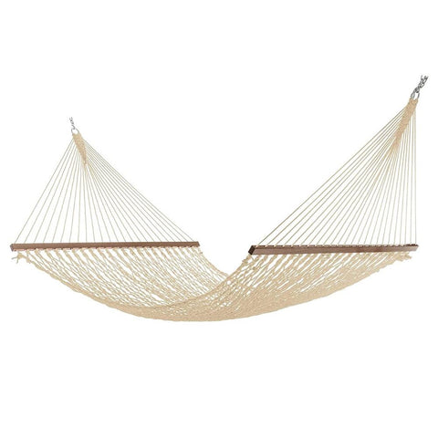 Slack Jack Cotton Rope Hammock for 1 Person | Jhula for Adults & Kids with Hardwood Spreader Bars | Swing for Home Decor, Balcony, Patio, Garden| Includes Free Hanging Accessory (Natural)