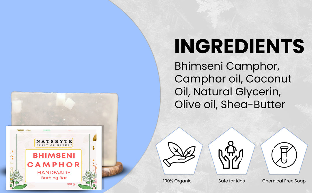 Natsbyte Handmade Camphor Soap for Bath - (Pack of 2) - 120 g x 2 Pcs