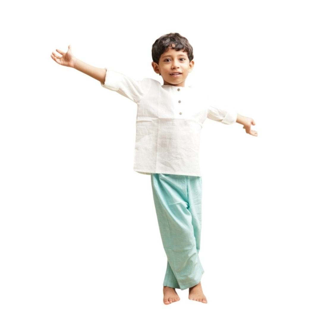 Kurta Shirt' - 100% Handspun Khadi Cotton Boys' Shirt