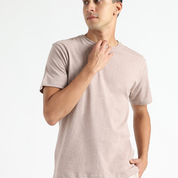 LivBio Men's T-Shirt | Soil Brown | 100% Organic Cotton | Naturally Dyed Fiber | Casual Crew Neck
