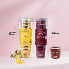 Cupji Lemon Ginger + Kokam Green Tea Combo – 20 Instant Cups (Pack of 2)
